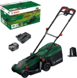 Bosch Cordless Lawn Mower ROTAK18V-32 (Cutting Width: 32cm, Height of Cut: 25-65mm, 35L Grass Bag, Mulch plug, incl Battery & Charger)