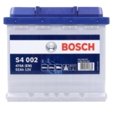 Bosch S4002 – car battery – 52A/h – 470A – lead-acid technology – for vehicles without Start/Stop system