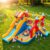 Bouncy Castle for Children, FOOING 9 in 1 Inflatable Bounce House with Air Blower, Kid Trampoline, Slide, Basketball Rack, Climbing Wall, Outdoor Indoor Inflatable House for Birthday Party