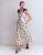 Bow Detail Linen Empire Dress Ivory Painted Dot Spaced