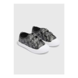 Boys Charcoal Dinosaur Trainers