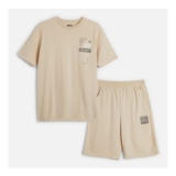 Boys T-Shirt and Shorts Set Beige
