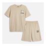 Boys T-Shirt and Shorts Set Beige