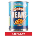 Bramwells Baked Beans in a Rich Tomato Sauce 4 x 410g Tins