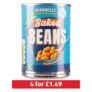 Bramwells Baked Beans in a Rich Tomato Sauce 4 x 410g Tins