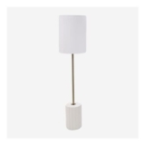 Brass Tone & White Floor Lamp 165x40cm