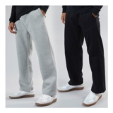 Brave Soul Mens Zeus Two Pack Open Hem Joggers Black/Grey