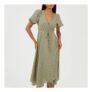 Brave Soul Womens V-Neck Midi Floral Wrap Dress