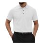 Breeze Mens Collared Polo Shirt, Quick-Dry, Short Sleeve, White