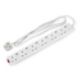 Brennenstuhl Ecolor 4-gang Extension Lead Power Strip with Safety Fuse Button, Switch and 3m Cable, 90 Angle of Sockets – White/Black