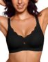 Bresdk Wireless Bras for Women Seamless Full Coverage Comfort T-Shirt Jelly Bra with Scalloped Neckline S-3XL