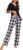 Bresdk Women Pyjama Set Cotton Checked Short Sleeve Loungewear 2 Pieces V-Neck Top & Bottom Sleepwear Soft Nightwear with Pockets Ladies Pjs Set