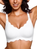 Bresdk Womens Seamless Jelly Bra Wireless Push Up V Neck Bralette Breathable Soft Everyday T Shirt Bra