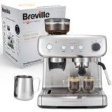 Breville Barista Max Espresso Machine Latte & Cappuccino Coffee Maker with Integrated Bean Grinder & Steam Wand