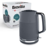 Breville Zen Grey Electric Kettle 1.7L 3kW Fast Boil Grey & Silver Chrome VKT250