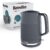 Breville Zen Grey Electric Kettle 1.7L 3kW Fast Boil Grey & Silver Chrome VKT250