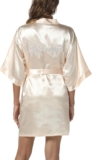 Bride Silk Dressing Gown for Women UK Ladies Kimono Satin Robe Lightweight Japanese Wedding Dressing Gowns Pyjama Short