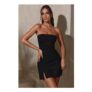 Brielle Bandeau Neckline Mini Dress in Black