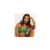 Bright Green Palm Tree Broderie Triangle Bikini Top
