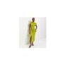 Bright Green Ruched Short Sleeve Midi Dress