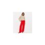 Bright Red Drawstring Waist Wide Leg Trousers