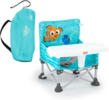 Bright Starts Disney Finding Nemo Pop N Sit Portable Booster, Indoor/Outdoor Use, Floor Seat with Feeding Tray, 6 Mos – 3 Yrs