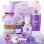 Briney 14 Pcs Bath Sets for Women Gifts, Luxury SPA Sets for Mothers Day Gift, Lavender Themed Present Self Care Relaxation Bath Basket, Get Well Soon Package for Mom Wife Sister Friends