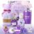 Briney 14 Pcs Bath Sets for Women Gifts, Luxury SPA Sets for Mothers Day Gift, Lavender Themed Present Self Care Relaxation Bath Basket, Get Well Soon Package for Mom Wife Sister Friends