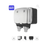British General IP66 13A 2-Gang SP Weatherproof Outdoor Switched Socket