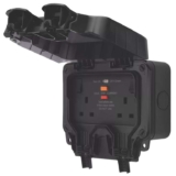 British General Nexus Storm IP66 13A 2-Gang SP Weatherproof Outdoor Switched Passive RCD Socket (Free C&C)
