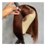 Brown 4 Bob Wig, 13×4 Human Hair Lace Front, 10in