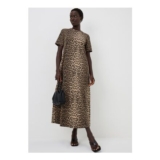 Brown Animal Print Midaxi T-Shirt Dress