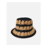 Brown & Black Striped Crochet Bucket Hat