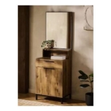 Brown Bronx Hallway Mirror Console Shoe Storage