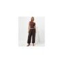 Brown Drawstring Cuffed Trousers
