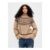 Brown Fair Isle Fuzzy Oversized Turtle Neck Jumper