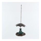 Brown Frog Umbrella Birdfeeder 15x15cm
