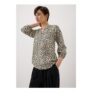 Brown Leopard Print 3/4 Sleeve Popover Blouse – 8