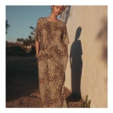 Brown Leopard Print Jersey Twist T-Shirt Summer Dress