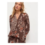 Brown Paisley Popover Blouse (FREE C&C)