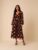 Brown Polka Dot Balloon Sleeve Anya Midi Dress, sizes 4 – 18 in Petite / Regular