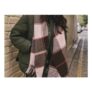 Brown Textured Check Midweight Scarf