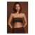 Bruma Fringed Bandeau Lace-up Crop Top in Chocolate Brown