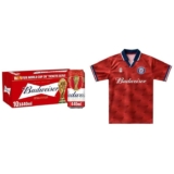 Budweiser Lager Beer Can, 10 x 440ml Budweiser Jersey Red Vintage Fit