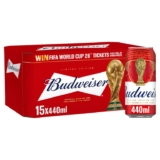 Budweiser Lager Beer Cans, 15 x 440ml 3 for £30 £24.15 With Max S&S