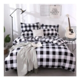 Buffalo Check King Bedding Set Black Gray White Duvet Cover