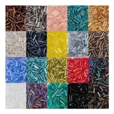 Bugle Glass Beads 6-8mm, 3000pcs, Colorful for Jewellery Making