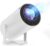Built-in Apps & Android 14.0 Mini Projector Portable 30000 Lux Projector 4K Supported 180 Rotation & Auto Keystone, Outdoor Compatible with TV Stick/Windows/iOS/Android/HDMI/USB