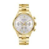 Bulova Classic 42mm Chronograph Gold Tone Bracelet Watch