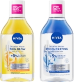 Bundle of NIVEA Skin Glow Serum Infused Micellar Water (400ml) NIVEA Regenerating Serum Infused Micellar Water (400ml), Makeup Remover Skincare Bundle, Dissolves Waterproof Makeup